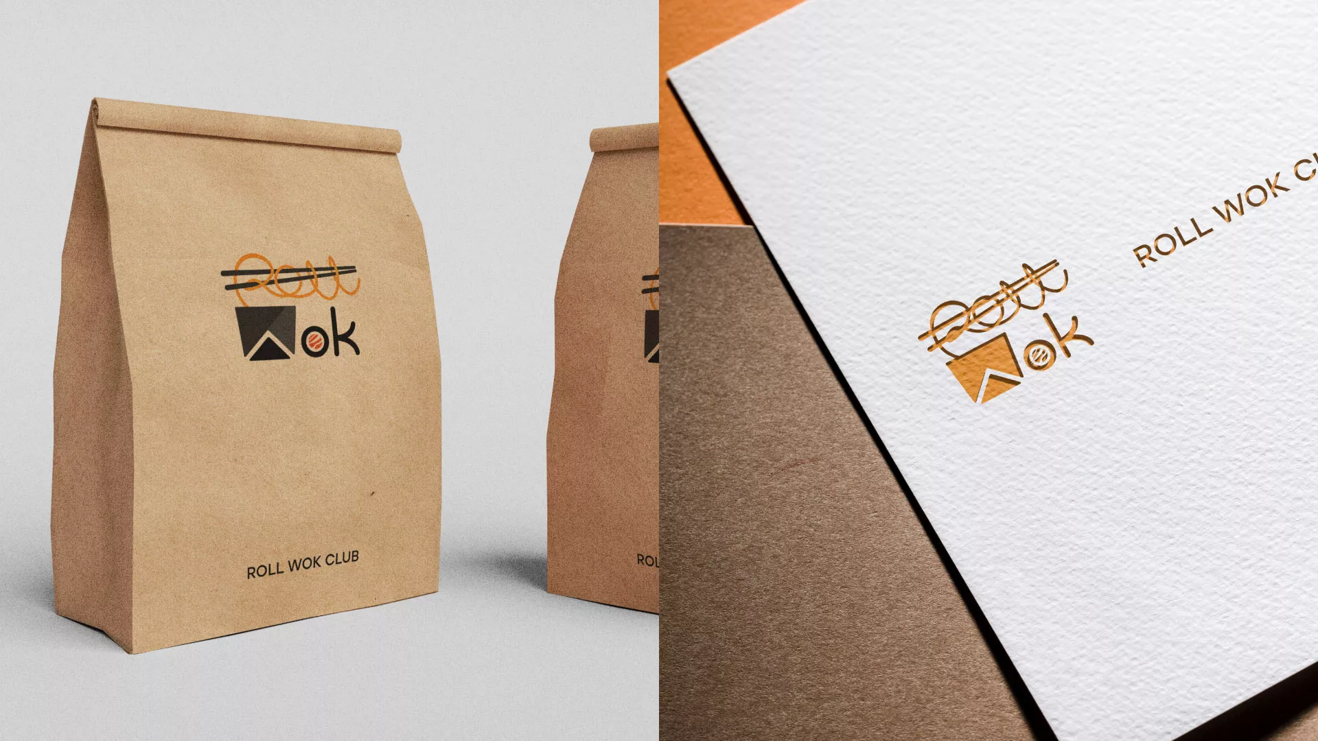 Разработка логотипа суши-бара «Roll Wok Club» в Кондопоге