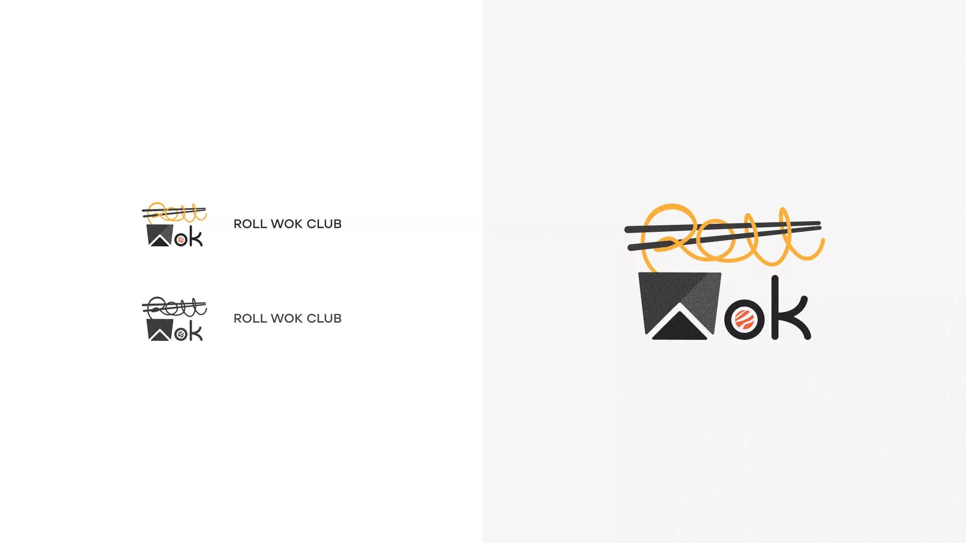 Разработка логотипа суши-бара «Roll Wok Club» в Кондопоге