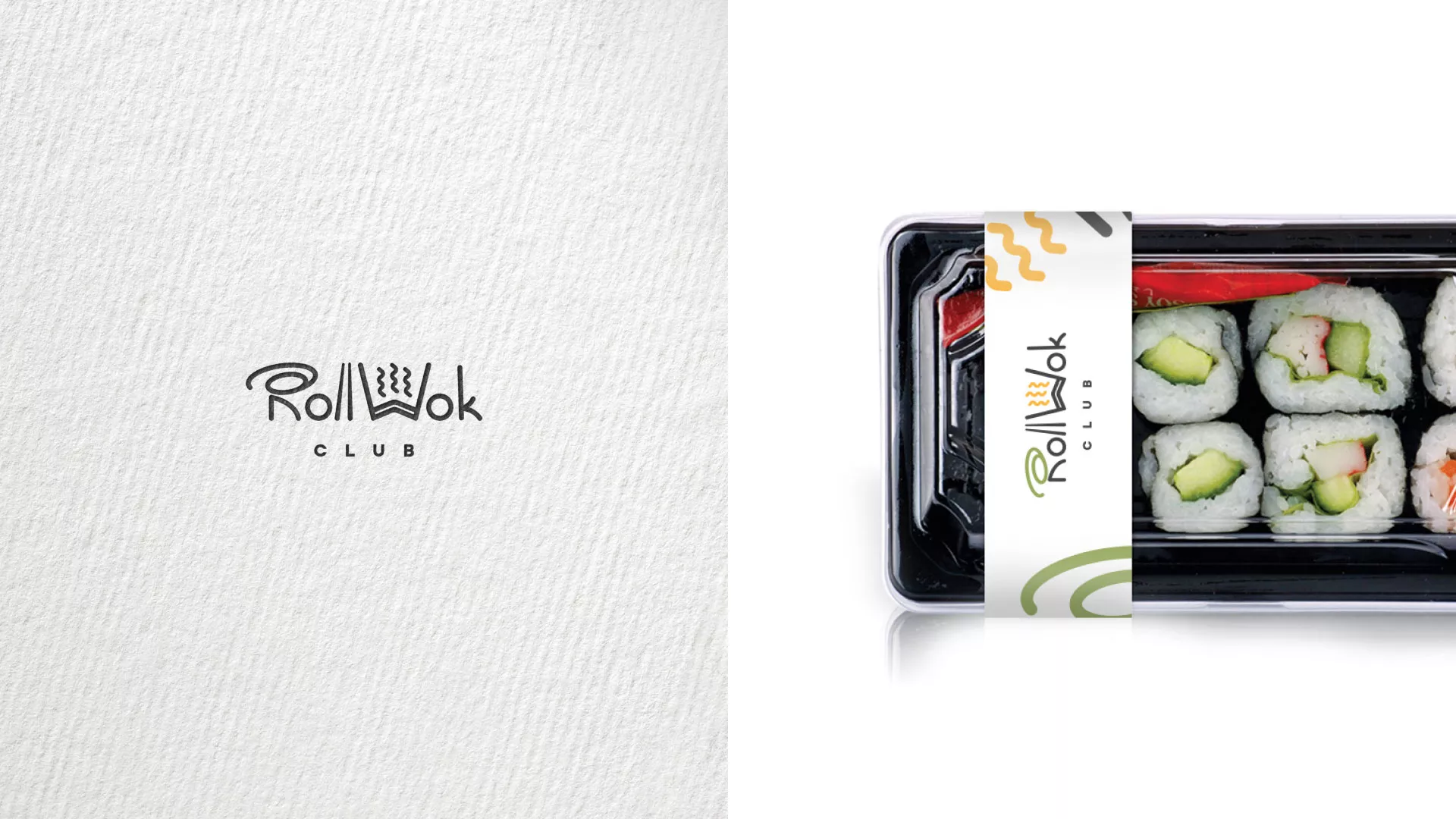Разработка наклеек для суши-бара «Roll Wok Club» в Кондопоге